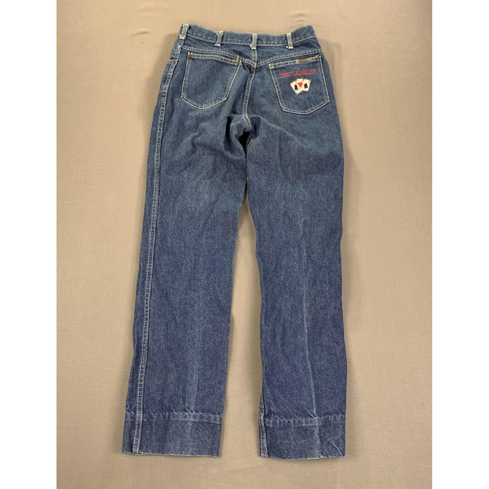 VTG Kenny Rogers Jeans Teen's 15/16 (28x32) Blue Denim Western The Gambler 80s - Picture 5 of 16